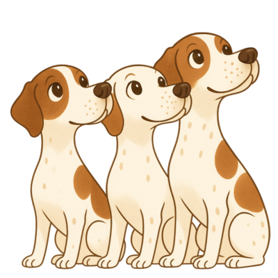 児童発達支援・放課後等デイサービス アローのシンボル犬。安心や優しさを表すマスコットキャラクター